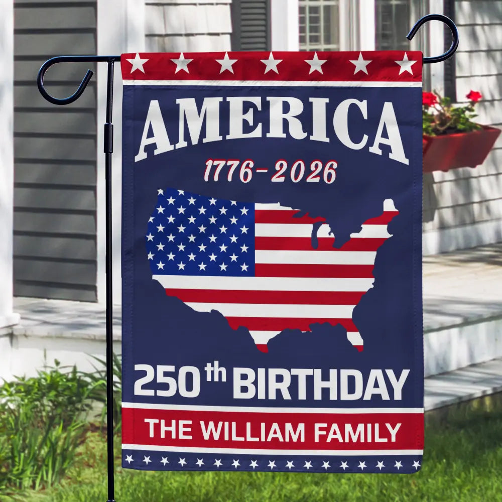 America 250th, Independence Day - America 250th Anniversary US Semiquincentennial Birthday - Personalized Flag