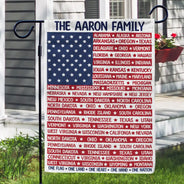 Independence Day - America States One Land One Heart One Hand One Nation - Personalized Flag