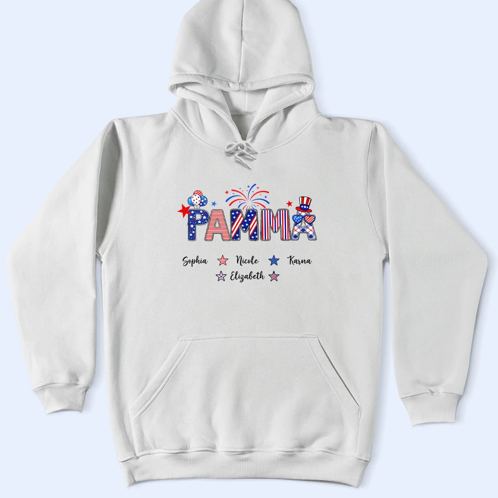 Gift For Mother, Gift For Grandma, America 250th, Happy - Stars & Stripes Mom Grandma Patriotic Title - Personalized T Shirt