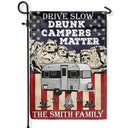 Independence Day, Camping - Drunk Camper Matter American Stars And Stripes - Personalized Flag