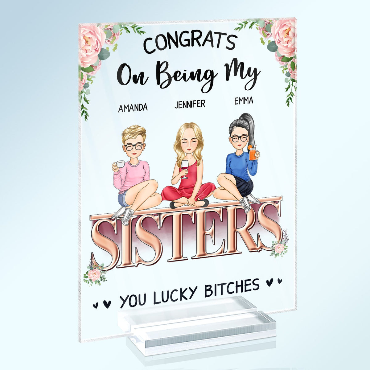 Congrats On Being My Besties - Gift For Besite - Personalized Vertical Rectangle Acrylic Plaque