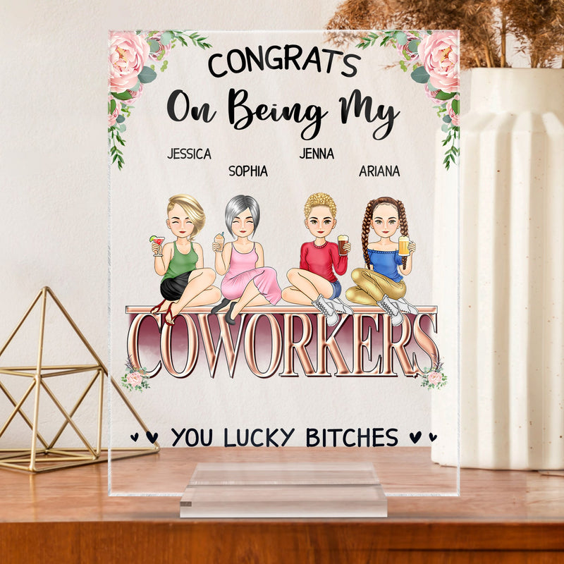Congrats On Being My Besties - Gift For Besite - Personalized Vertical Rectangle Acrylic Plaque