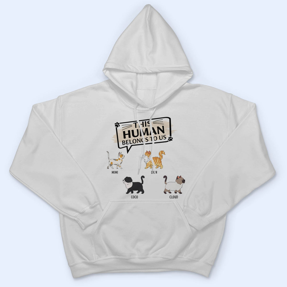 Cet humain appartient à - Cadeau pour les amoureux des chats - T-shirt personnalisé