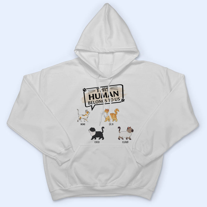 Cet humain appartient à - Cadeau pour les amoureux des chats - T-shirt personnalisé