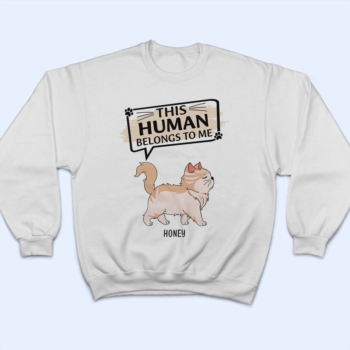 Cet humain appartient à - Cadeau pour les amoureux des chats - T-shirt personnalisé