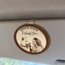 Family, Gift For Bestie, Dog Lovers, Cat Lovers, Happy, Custom Photo, Gift For Mother, Gift For Father - Custom Photo Pencil Sketch Drive Safe Family Besties Dog Cat Portrait - Personalized Custom Shaped Car Visor Clip