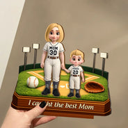 Sport Mom,Gift For Mother,Baseball,Happy,Top Market - We Caught The Best Mom Baseball Standing Mom - Personalized Custom Shaped Wooden Plaque