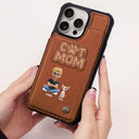 Pet Lovers,Pet Mom,Pet Dad,Cat Lovers,Cat Mom,Cat Dad,Dog Lovers,Dog Mom,Dog Dad,Gift For Women,Gift For Men,Happy,Top Market - Faux Embroidery Effect Pet Mom Pet Dad - Personalized Leather Flip Wallet Phone Case