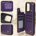 Pet Lovers,Pet Mom,Pet Dad,Cat Lovers,Cat Mom,Cat Dad,Dog Lovers,Dog Mom,Dog Dad,Gift For Women,Gift For Men,Happy,Top Market - Faux Embroidery Effect Pet Mom Pet Dad - Personalized Leather Flip Wallet Phone Case