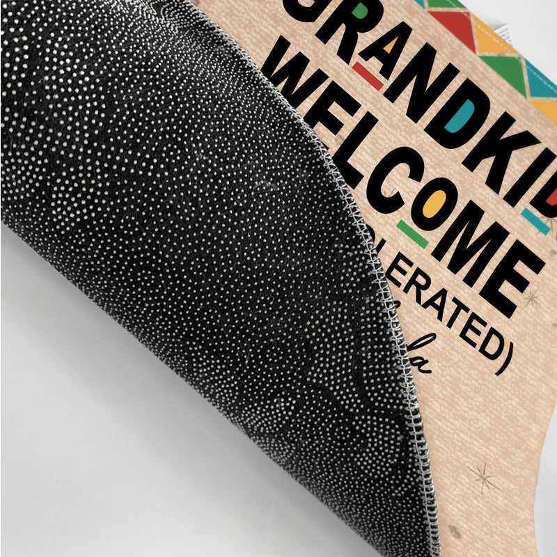 Grandkids Welcome Other Tolerated - Gift For Grandparents - Personalized Doormat