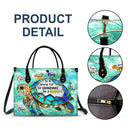 Gift For Grandma,Grandma - Grandkids,Beach,Happy - Turtle In The World Full Of Grandmas - Personalized Leather Bag
