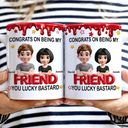 Gift For Sisters,Gift For Bestie,Gift For Women,Funny,Top Market,Gift For Brothers,Cousin,Gift For Sibling,Gift For Mother,Gift For Father - 3D Effect Congrats On Being My Brother - Personalized White Edge-to-Edge Mug