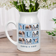 Gift For Mother,Gift For Grandma,Custom Photo,Love - Custom Photo Love You Mom - Personalized Ceramic Flower Vase