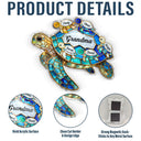 Gift For Grandma,Grandma - Grandkids,Gift For Mother,Beach,Happy - Turtle Stained Glass Mom Grandma - Personalised Acrylic Fridge Magnet