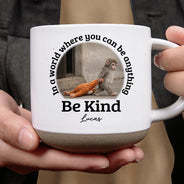 Punch Monkey,Gift For Yourself,Love,Gift For Bestie,Gift For Women,Gift For Men - In A World Where You Can Be Anything Be Kind - Personalized Pottery Mug