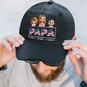 Gift For Father,Gift For Grandpa,Independence Day,Happy - Retro Style America Dad Grandpa 3D Effect - Personalized Vintage Washed Denim Cap