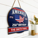 America 250th,Independence Day - America 250th Anniversary US Semiquincentennial Birthday - Personalized Custom Shaped Wood Sign