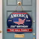 America 250th,Independence Day - America 250th Anniversary US Semiquincentennial Birthday - Personalized Custom Shaped Wood Sign