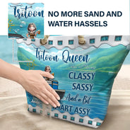Gift For Yourself,Gift For Women,Pontoon,Lake,Funny - Pontoon Queen Classy Sassy - Personalized Beach Bag