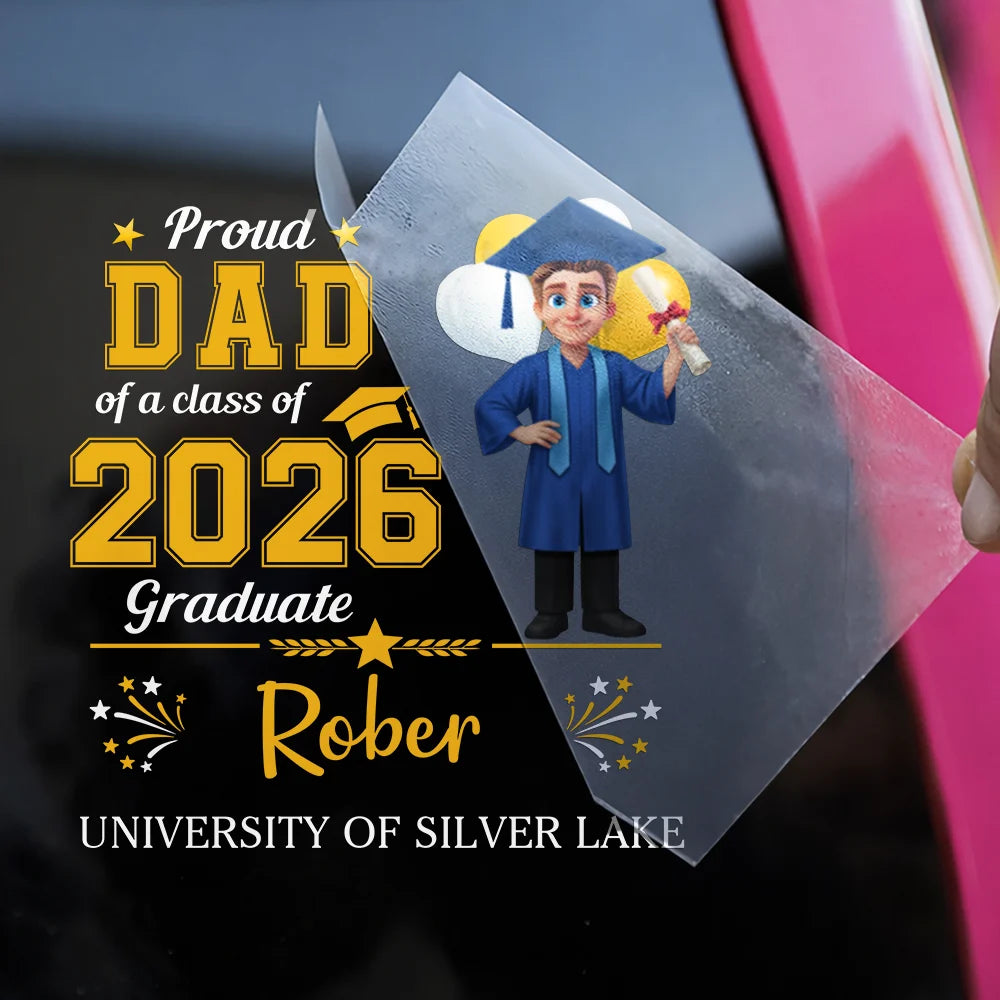 Family, Graduation, Happy - Proud Family Of A Graduate - Personalized Decor Decal