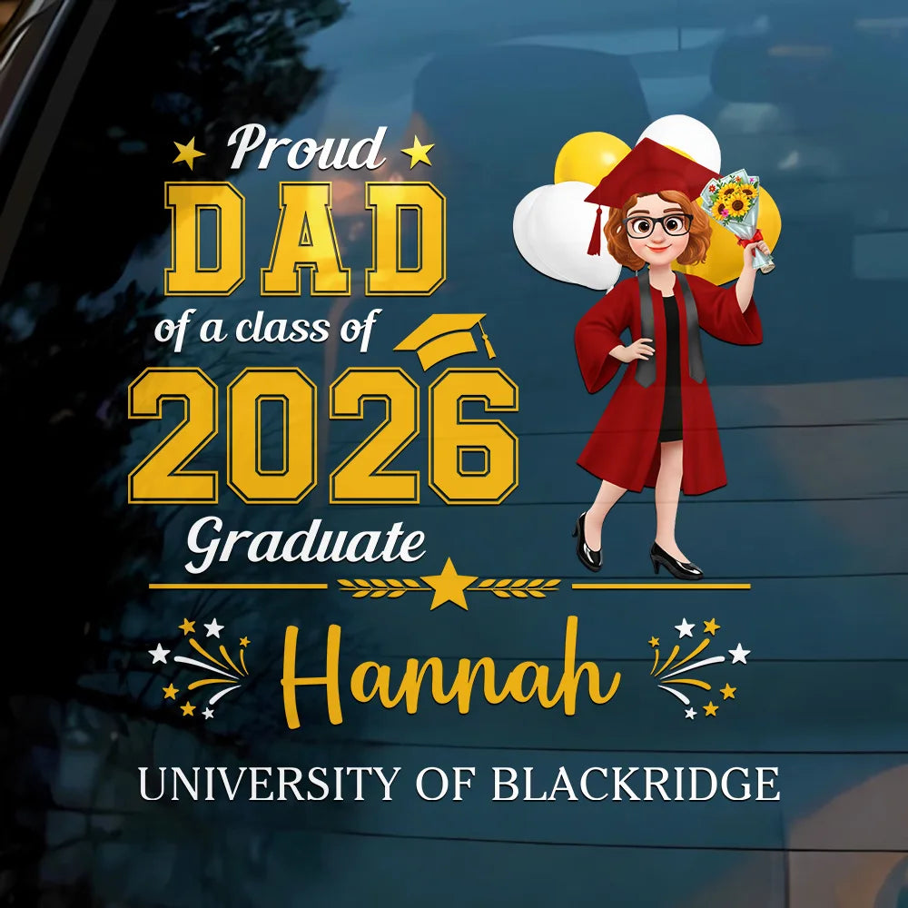 Family, Graduation, Happy - Proud Family Of A Graduate - Personalized Decor Decal