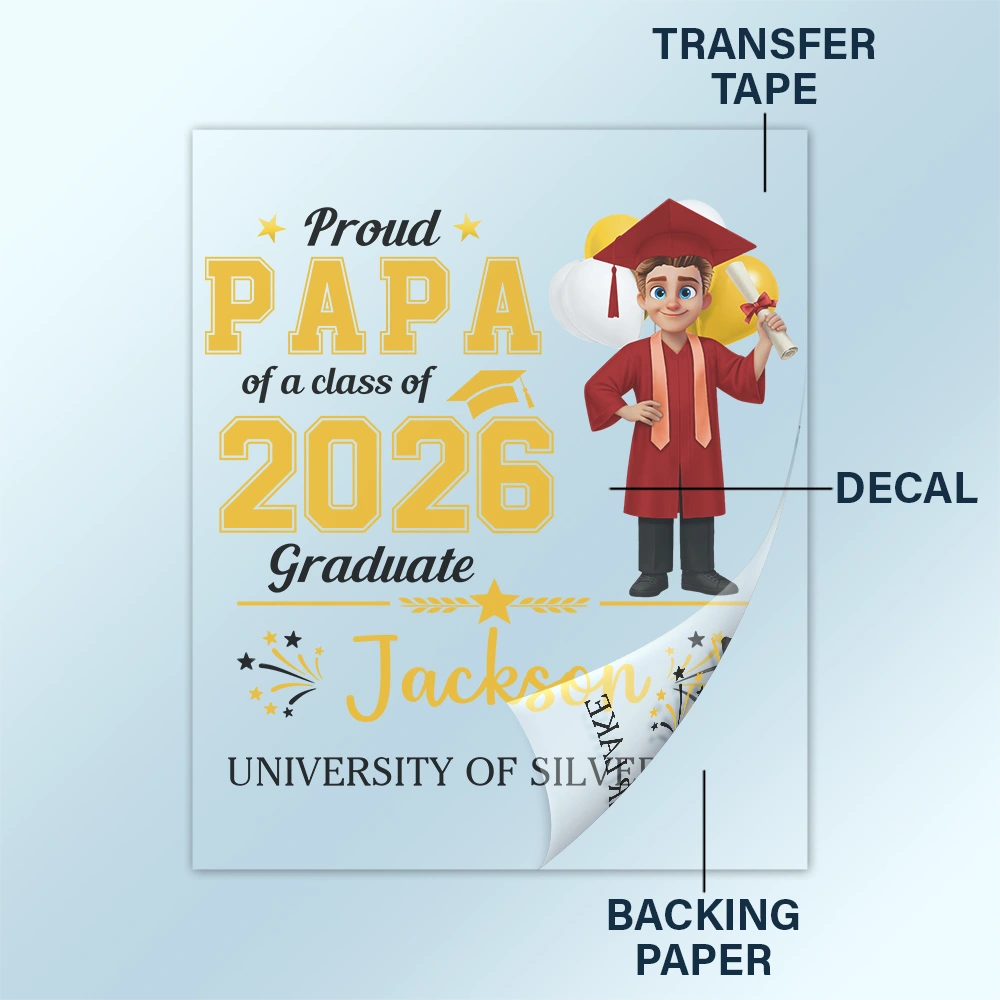 Family, Graduation, Happy - Proud Family Of A Graduate - Personalized Decor Decal