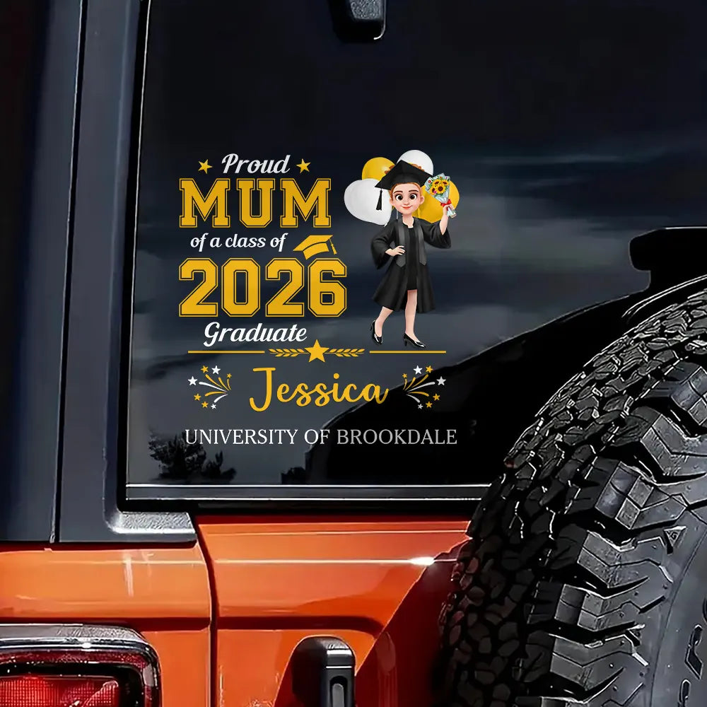 Family, Graduation, Happy - Proud Family Of A Graduate - Personalized Decor Decal