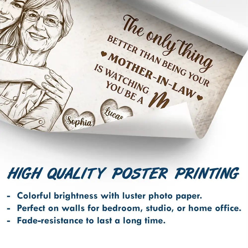 Gift For Daughter,Mom - Daughters (Adult),Grandma - Grandkids,Love - Custom Photo Pencil Sketch To My Daughter Mom And Daughter - Personalized Poster