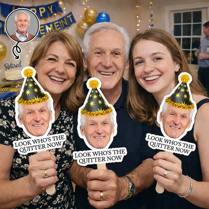 Gift For Women,Gift For Men,Gift For Grandma,Gift For Father,Gift For Grandpa,Gift For Mother,Funny,Photo - Custom Photo Funny Happy Retirement - Personalized Handheld Fan