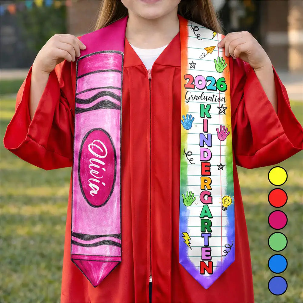 Kid Crayon Graduation - Personalized Kid Graduation Stole