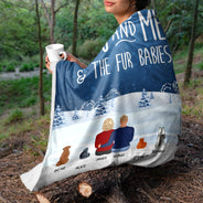 Pet Lovers You Me And The Fur Babies - Gift For Couples - Personalized Fleece Blanket