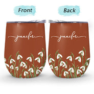 Gift For Yourself,Gift For Women,Gift For Mother,Happy,Top Market - Birth Month Flower Name Blooming - Personalized Wine Tumbler