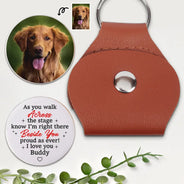 Memorial,Family,Sad,Graduation - Custom Photo Across The Stage Know I'm Right There - Personalized Leather Pocket Hug
