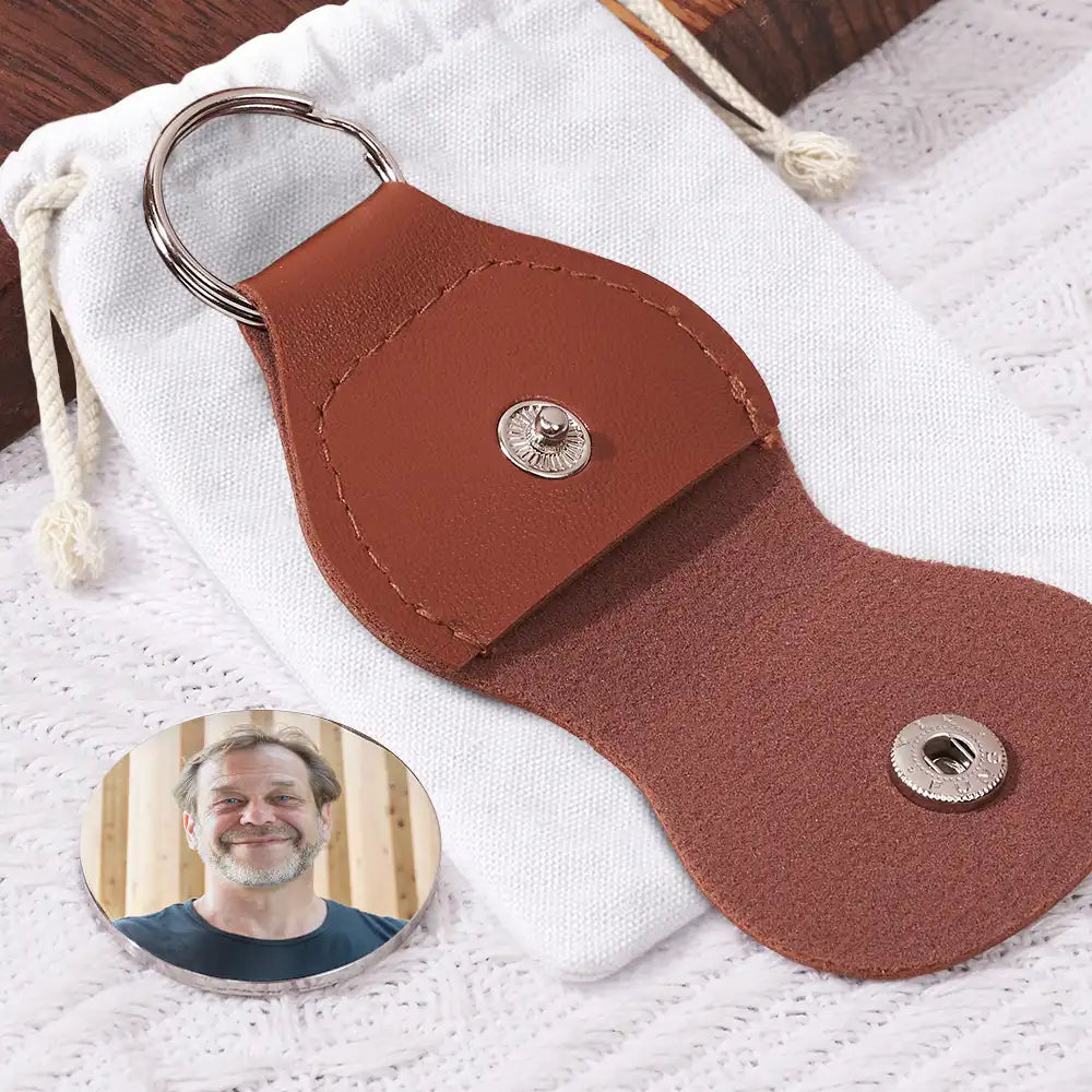 Memorial,Family,Sad,Graduation - Custom Photo Across The Stage Know I'm Right There - Personalized Leather Pocket Hug