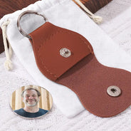 Memorial,Family,Sad,Graduation - Custom Photo Across The Stage Know I'm Right There - Personalized Leather Pocket Hug