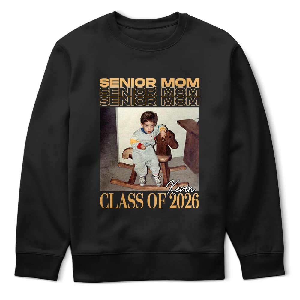 Graduation,Gift For Mother,Custom Photo,Happy,Photo - Custom Photo Senior Mom Graduation Vintage Photo - Personalized T Shirt