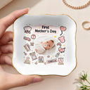 Custom Photo,New Mom,New baby,Happy,Photo,Icon - Custom Photo Our First Mother's Day Information Icon - Personalized Ring Dish