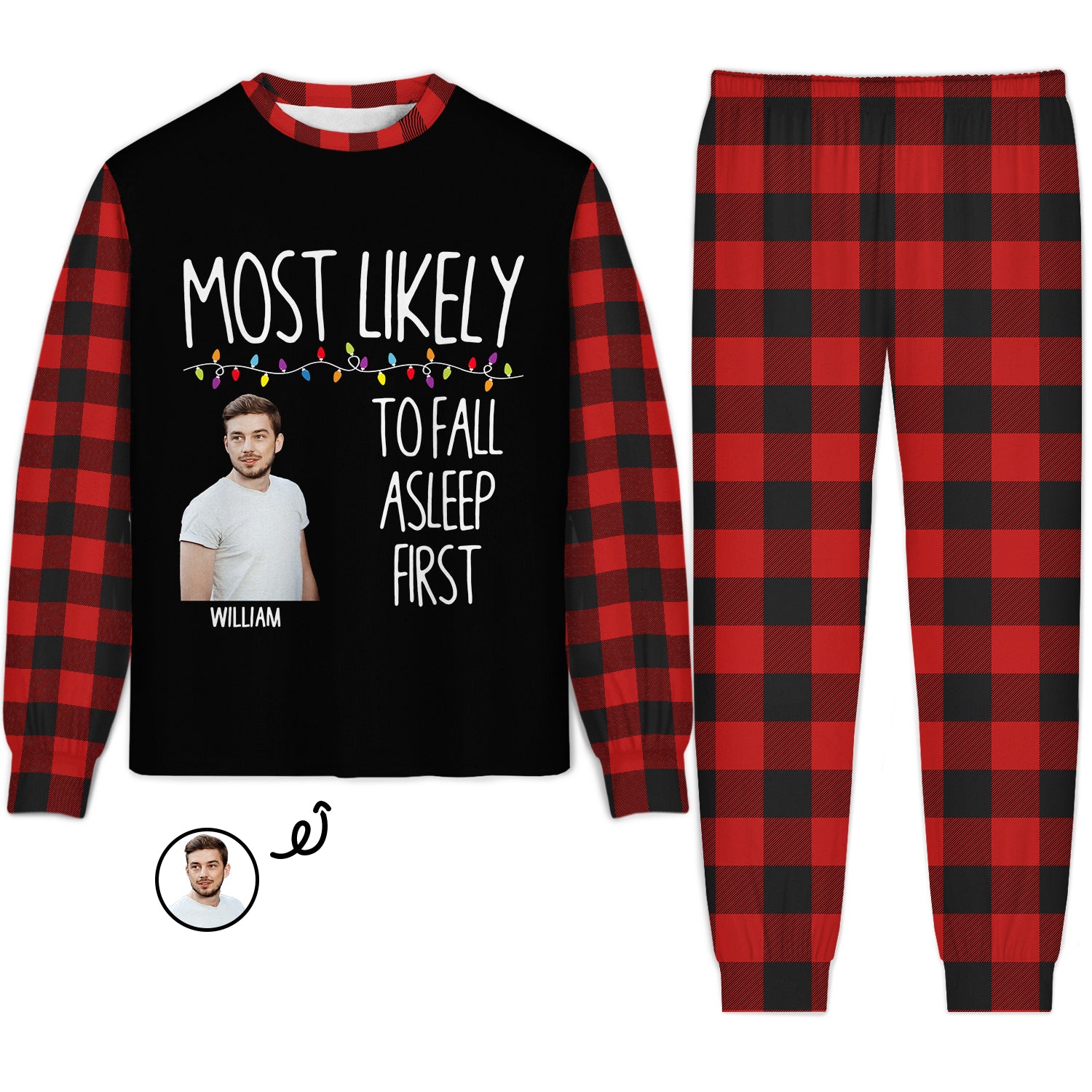 Custom Photo Most Likely To - Gift For Family - Personalized Unisex Pajamas Set