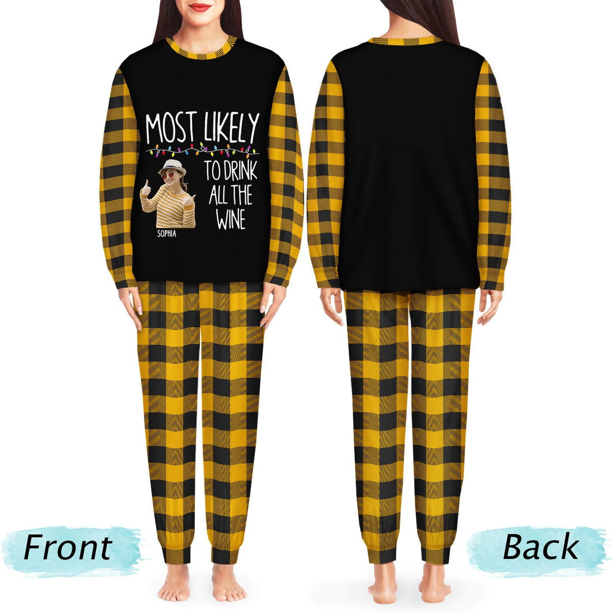 Custom Photo Most Likely To - Gift For Family - Personalized Unisex Pajamas Set
