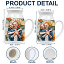 Gift For Wife,Gift For Mother,Gift For Grandma,Gift For Grandparents,Family,Love - Custom Photo Stained Glass Portrait Mom Grandma Parents Family - Personalized Ceramic Flower Vase