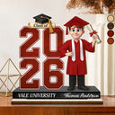 Graduation,Happy,Gift For Yourself,Gift For Women,Gift For Men,Gift For Daughter,Gift For Son,Gift For Bestie - Celebrate Graduation Milestone - Personalized Custom Shaped 2-Layered Wooden Plaque