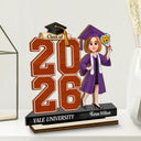 Graduation,Happy,Gift For Yourself,Gift For Women,Gift For Men,Gift For Daughter,Gift For Son,Gift For Bestie - Celebrate Graduation Milestone - Personalized Custom Shaped 2-Layered Wooden Plaque