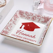 Graduation,Happy,Location Map - Location Map Congrats Graduation - Personalized Ring Dish