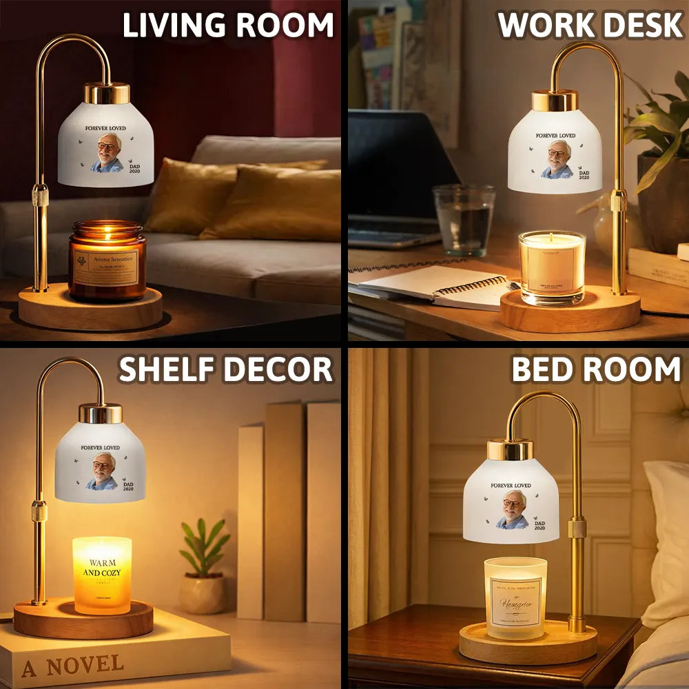 Custom Photo,Memorial,Gift For Mother,Gift For Father,Family,Sad - Custom Photo My Mind Still Talks To You - Personalized Candle Warmer Lamp