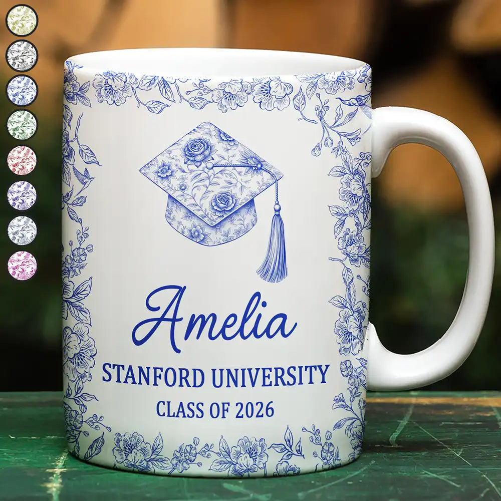 Graduation,Happy - Congrats Graduation - Personalized White Edge-to-Edge Mug
