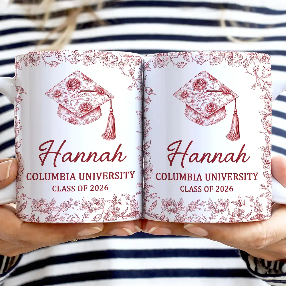 Graduation,Happy - Congrats Graduation - Personalized White Edge-to-Edge Mug