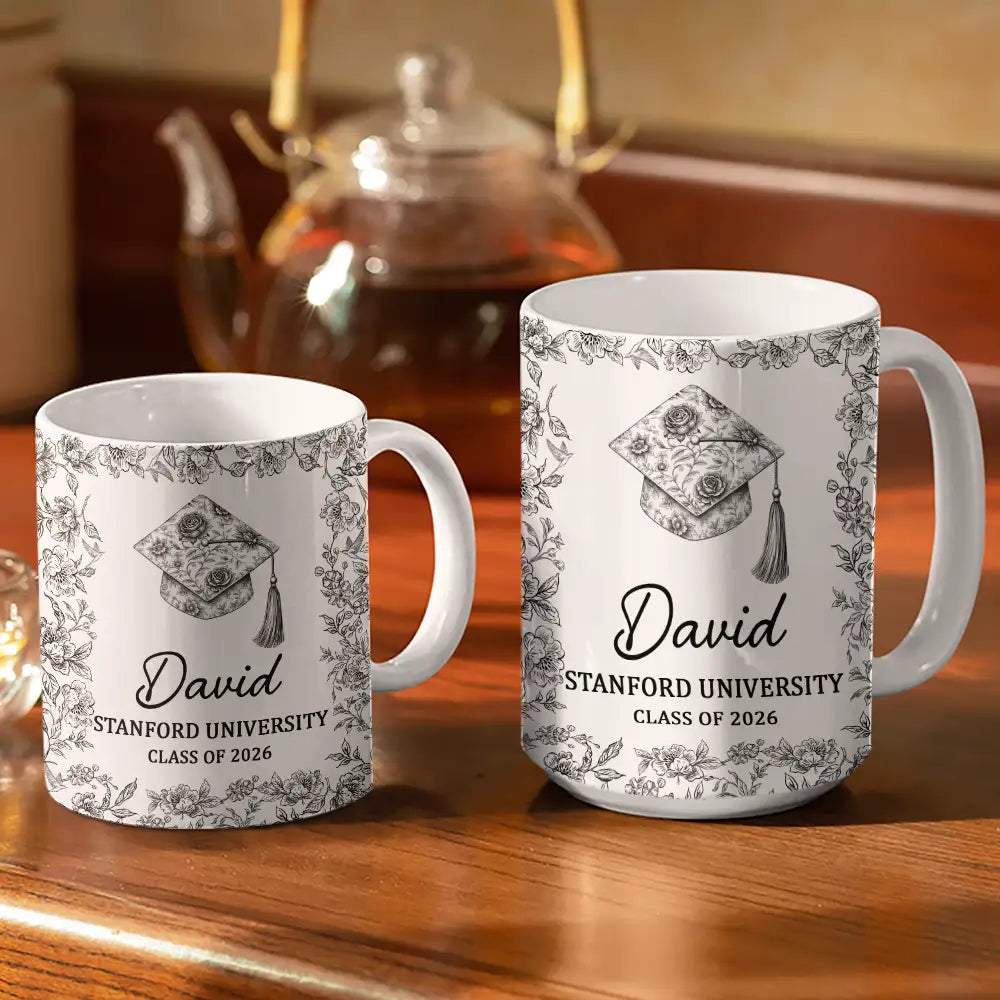 Graduation,Happy - Congrats Graduation - Personalized White Edge-to-Edge Mug