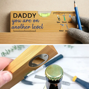 Gift For Father,Dad's Hobby,Funny,Gift For Grandpa,Icon,Humorous - Daddy You're Loved Beyond Measure - Personalized Bottle Opener Wood Level