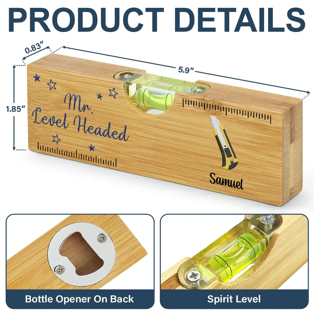 Gift For Father,Dad's Hobby,Funny,Gift For Grandpa,Icon,Humorous - Daddy You're Loved Beyond Measure - Personalized Bottle Opener Wood Level