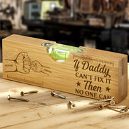 Dad - Children,Gift For Father,Gift For Grandpa,Happy,Icon,Humorous - Dad You're On Another Level Hand Punch - Personalized Bottle Opener Wood Level